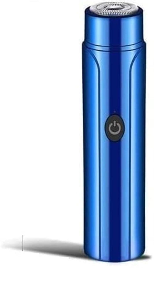 Portable Electric Shaver, Metallic Blue, USB Rechargeable, Single Button Operation