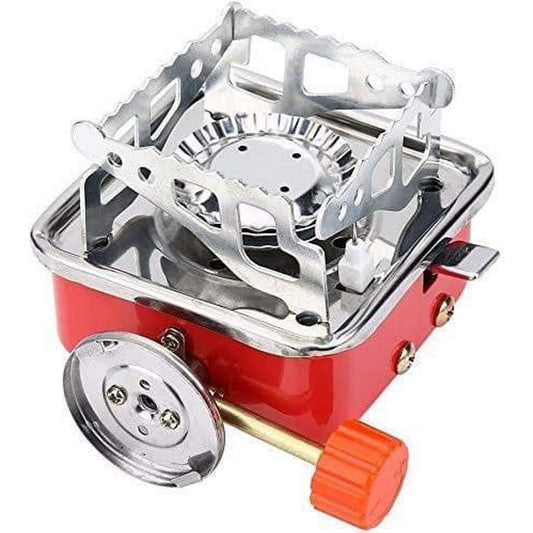 Portable Gas Stove And Picnic Butane Gas Burner For Outdoor Camping, Hiking, Travelling, To Cooking The Food | Stainless Steel Cylinder, Folding Furnace,
